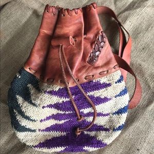 Handmade Woven/ Leather Purse